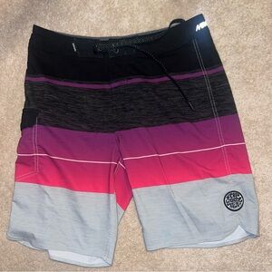 Ripcurl board shorts black purple and grey, size 30